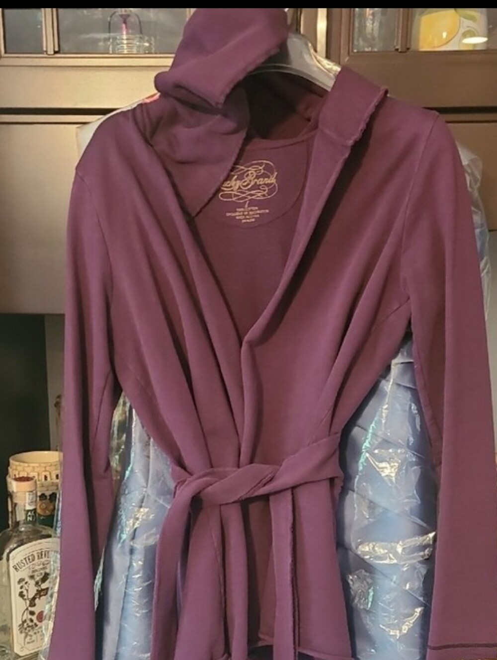 Lucky Brand Plum Belted Open-Front Jacket